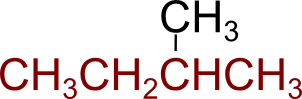 Si tratta di un 2-metilbutano in cui è stata evidenziata la catena principale in rosso