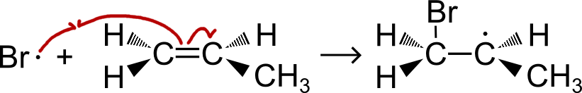 Il bromo lega il carbonio meno sostituito Il Bromo lega in anti-Markovnikov il carbonio meno sostituito