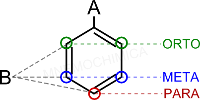 Schema dei Sostituenti in Posizioni orto meta e para