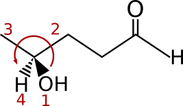 Calcolo del centro chirale nel (S)-4-idrossipentanale