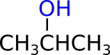 molecola di 2-propanolo in cui il gruppo alcolico è in posizione 2